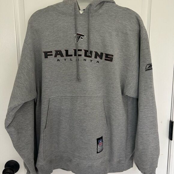 NFL Reebok Men’s Gray Atlanta Falcons  Pullover Hoodie Sweatshirt Size Medium - Picture 1 of 13